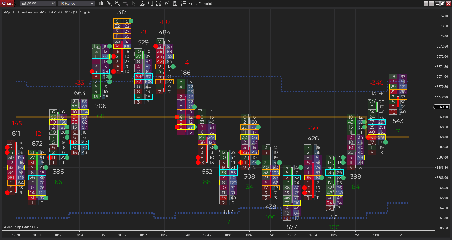 mzFootprint Indicator for NinjaTrader 8 – MZpack for NinjaTrader